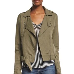 Paige Denim "Marjorie" Moto Green Jacket XS